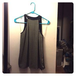 Brayed Mixed Material Halter Top - XS